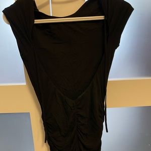Black scrunched fitted dress